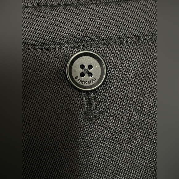 SIMKHAI Leroy Relaxed Straight Fit Pleated Pants Size 34 Black - Picture 6 of 11